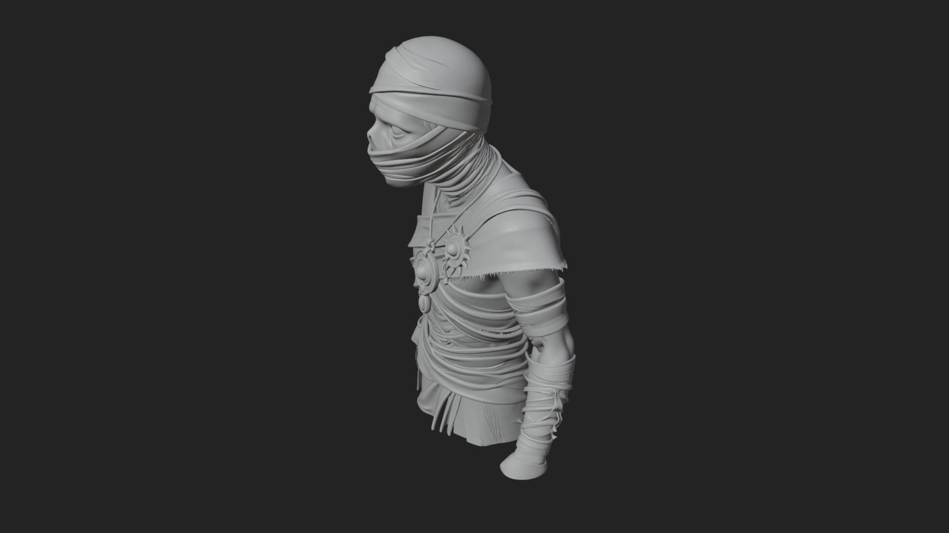 Mummy Warrior Statue Design 8 3D Print Model 3D Model