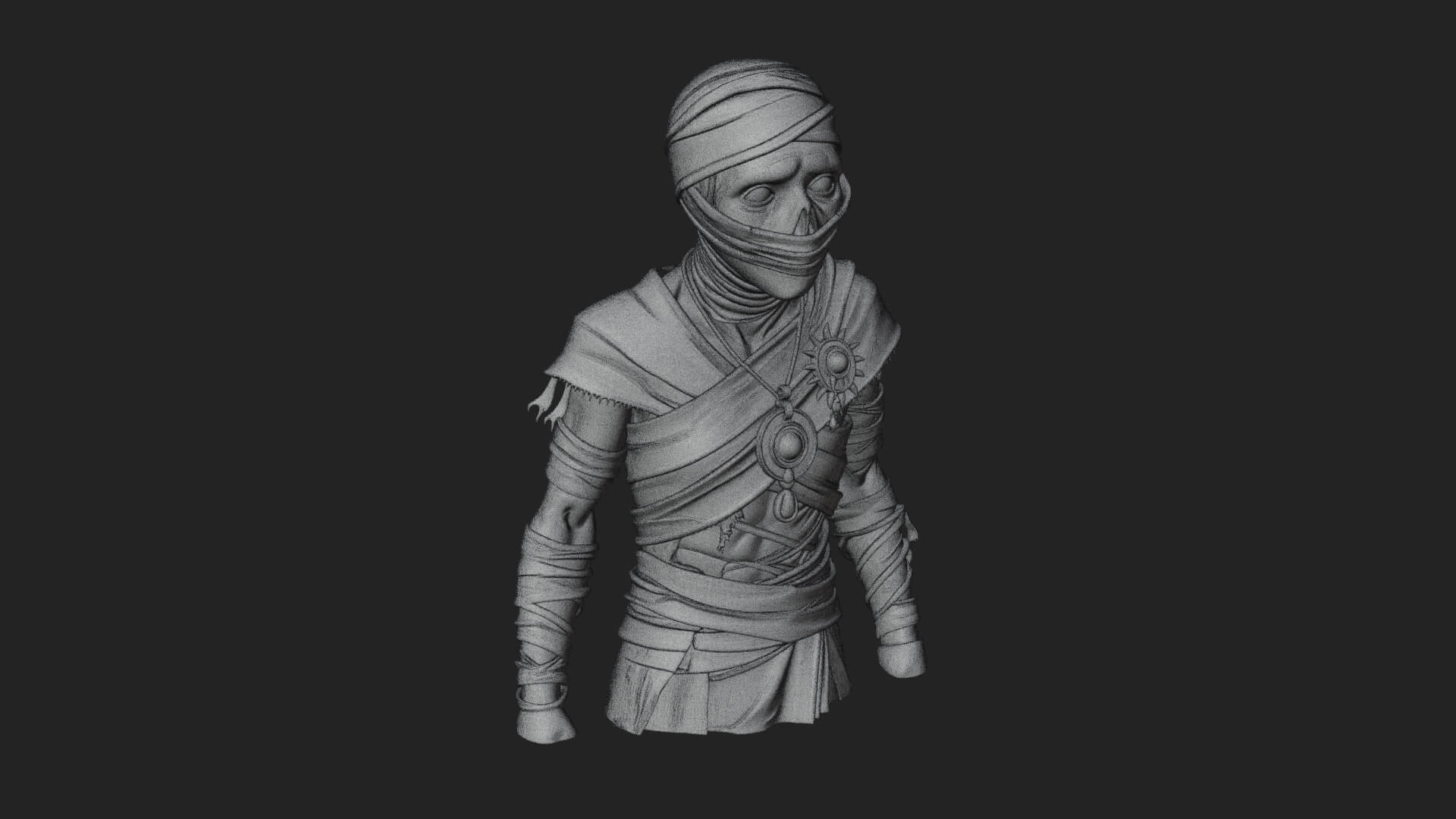 Mummy Warrior Statue Design 8 3D Print Model 3D Model
