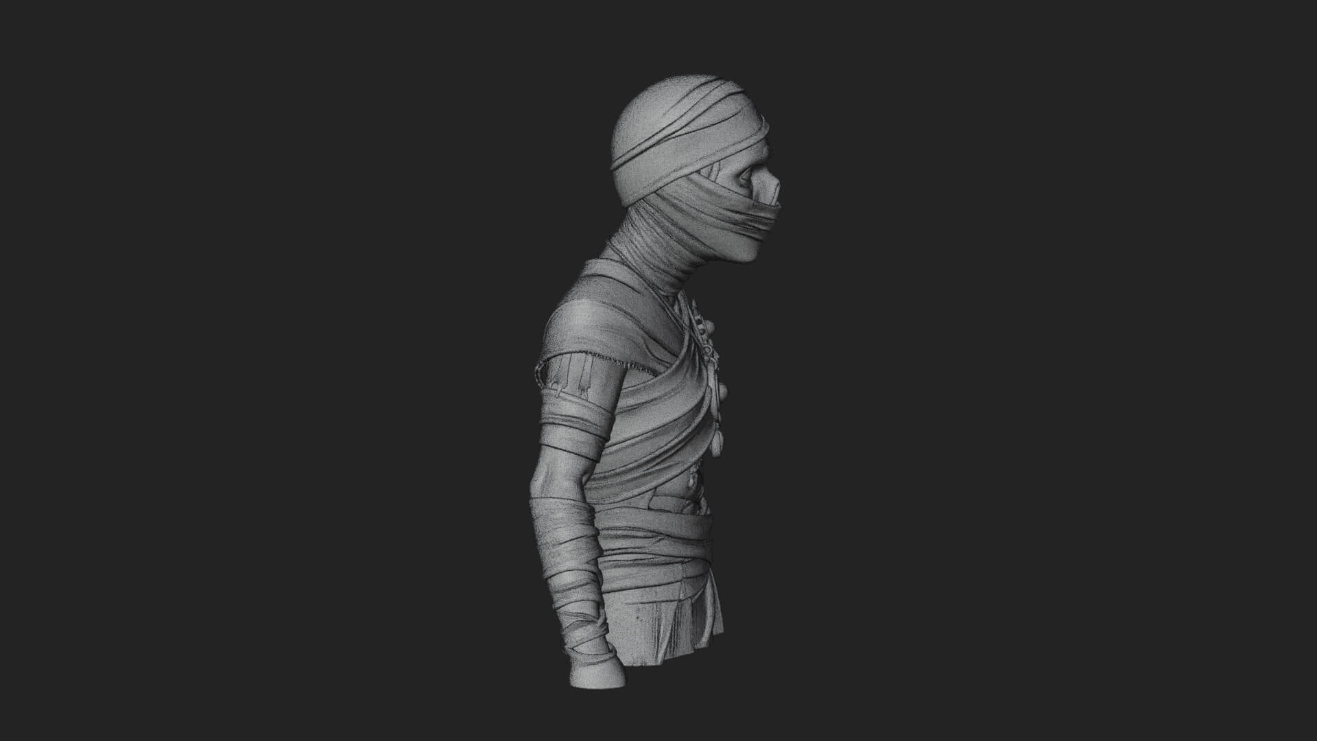 Mummy Warrior Statue Design 8 3D Print Model 3D Model
