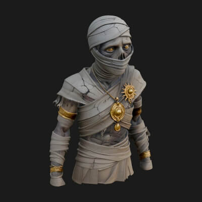 Mummy Warrior Statue Design 8 3D Print Model