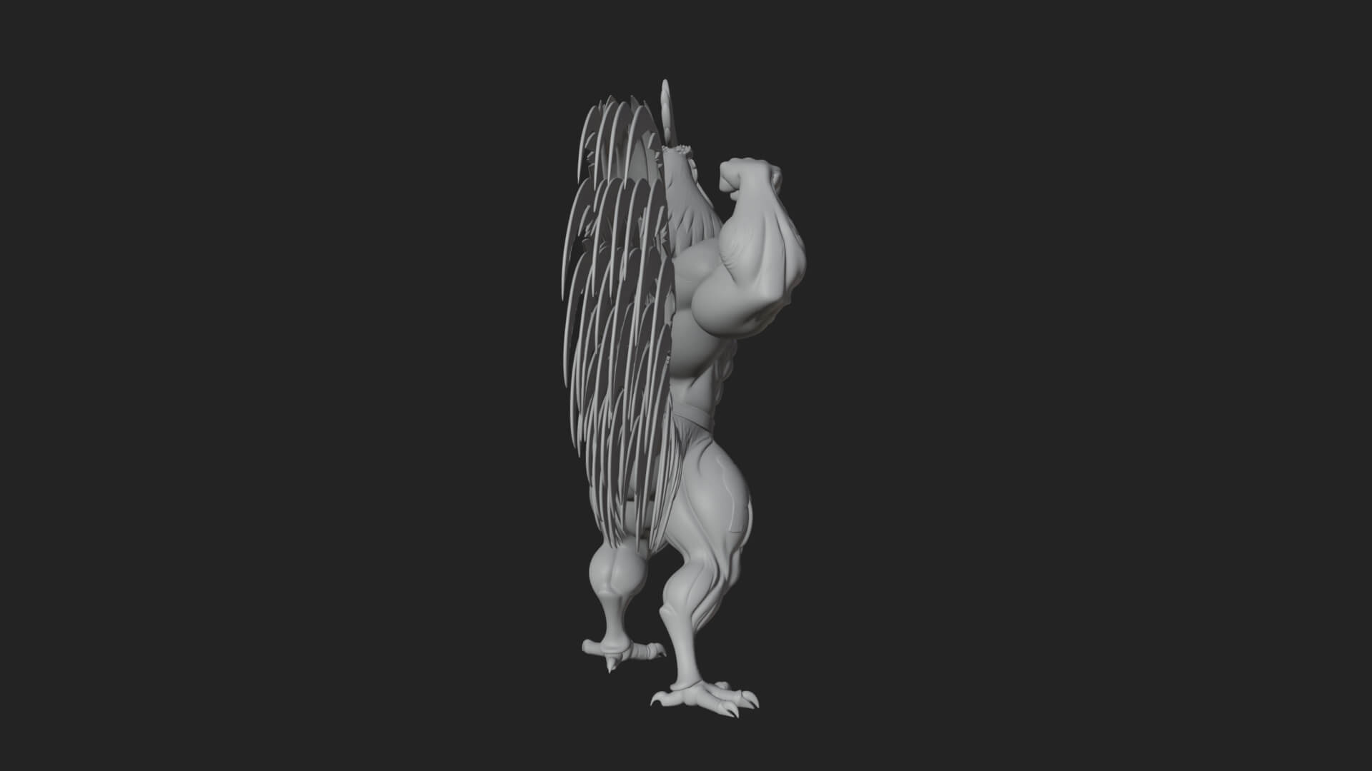 Muscular Rooster Statue Design 1 3D Print Model 3D Model