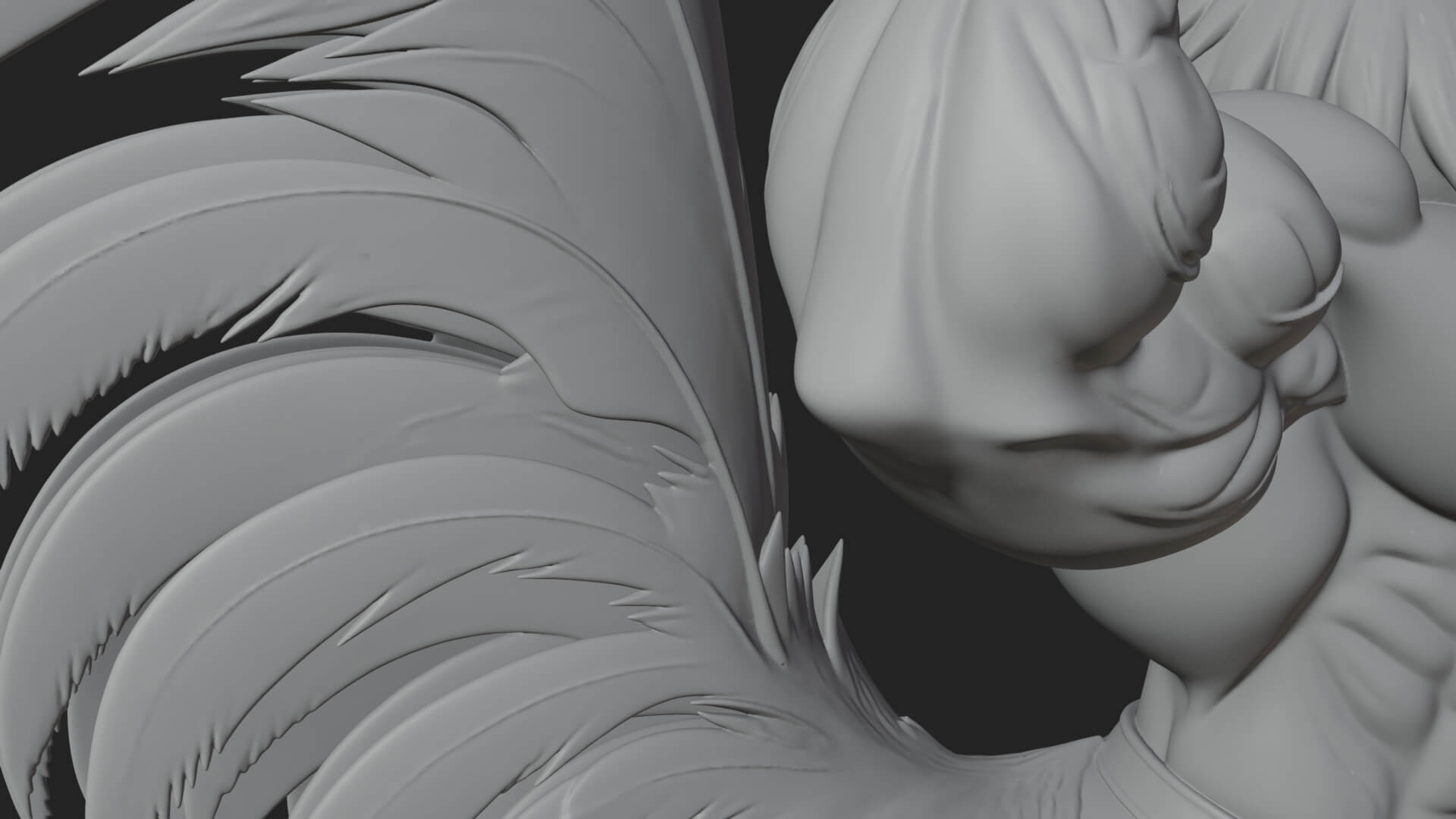 Muscular Rooster Statue Design 1 3D Print Model 3D Model