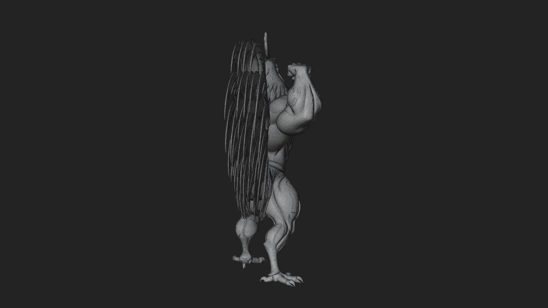 Muscular Rooster Statue Design 1 3D Print Model 3D Model