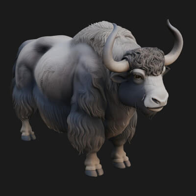 Musk Ox Statue Design 10 3D Print Model