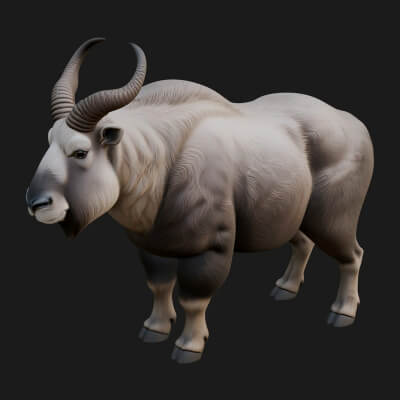 Musk Ox Statue Design 7 3D Print Model