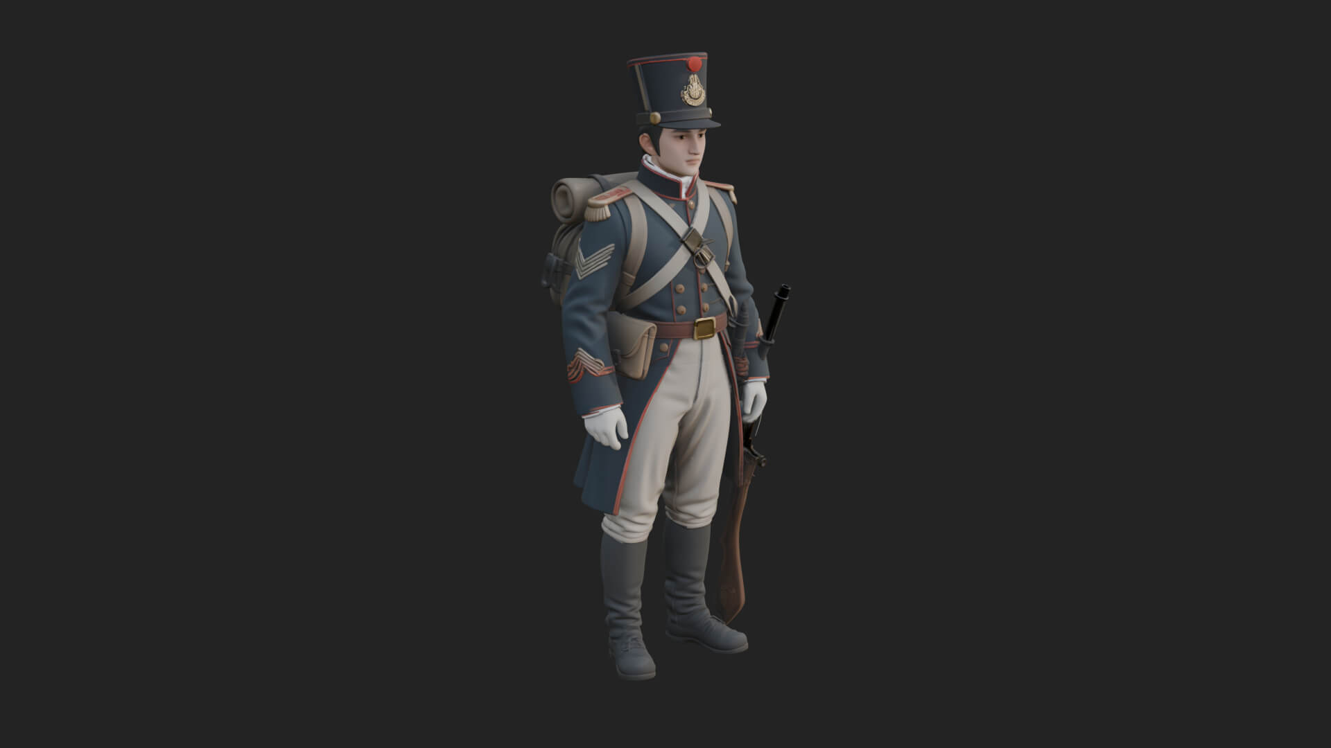 Napoleonic Officer Statue Design 10 3D Print Model 3D Model