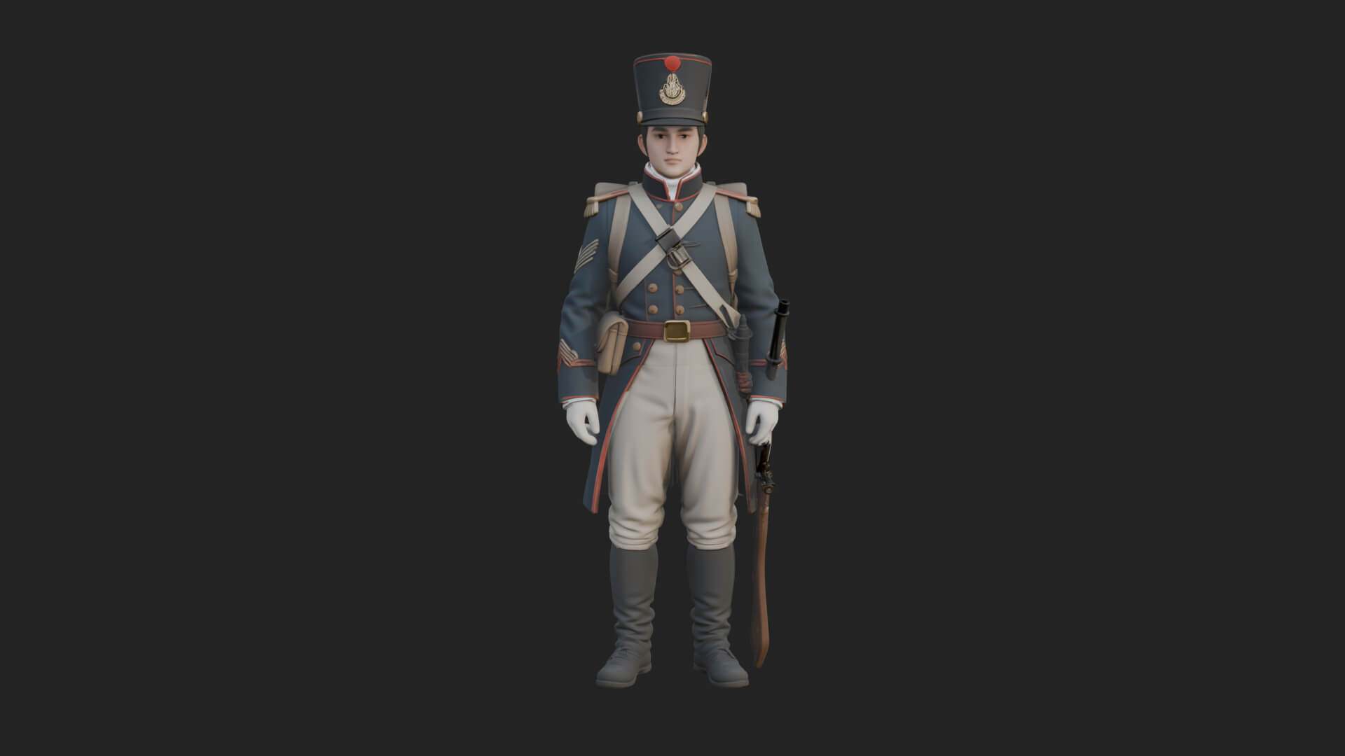 Napoleonic Officer Statue Design 10 3D Print Model 3D Model