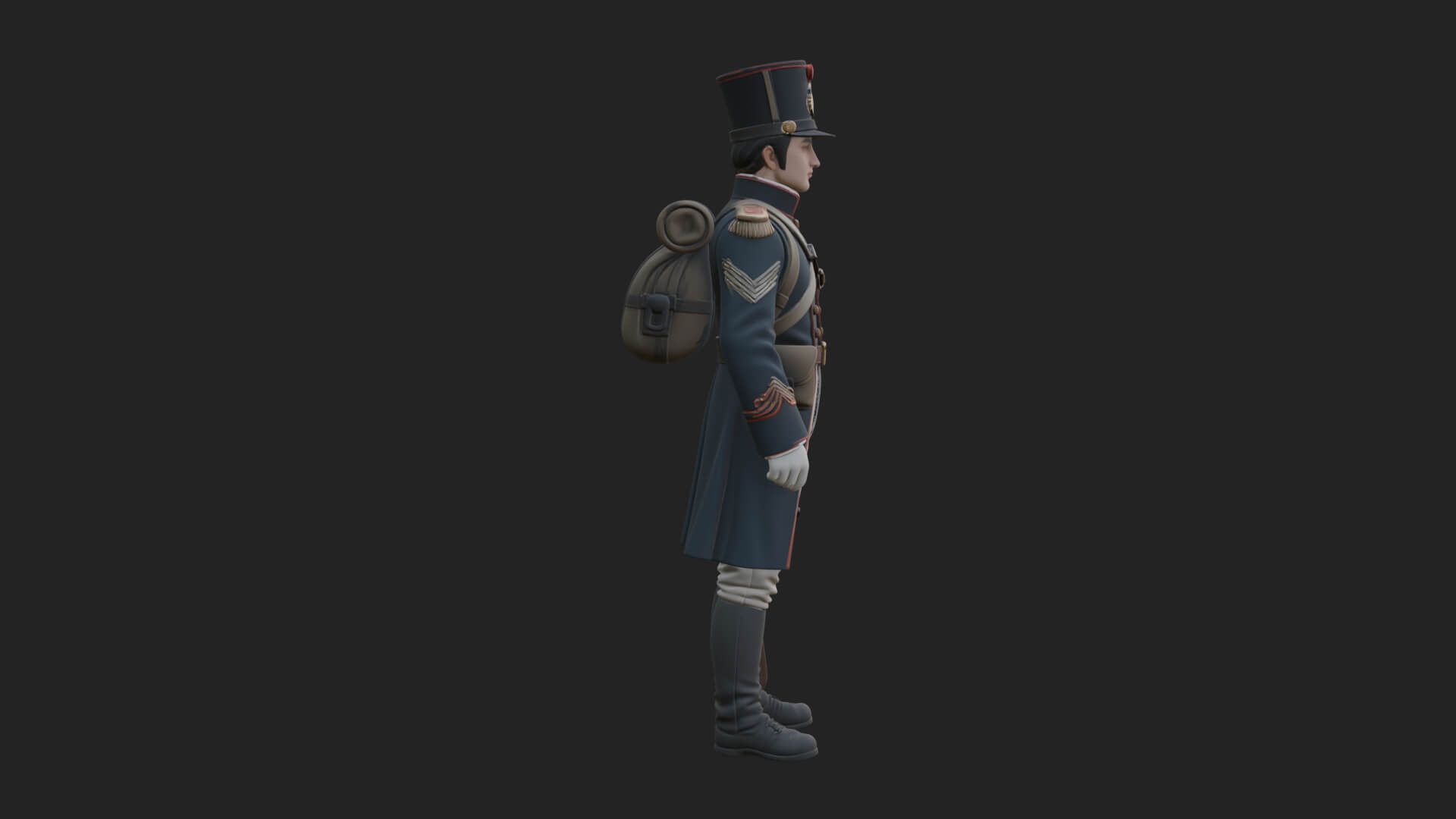 Napoleonic Officer Statue Design 10 3D Print Model 3D Model