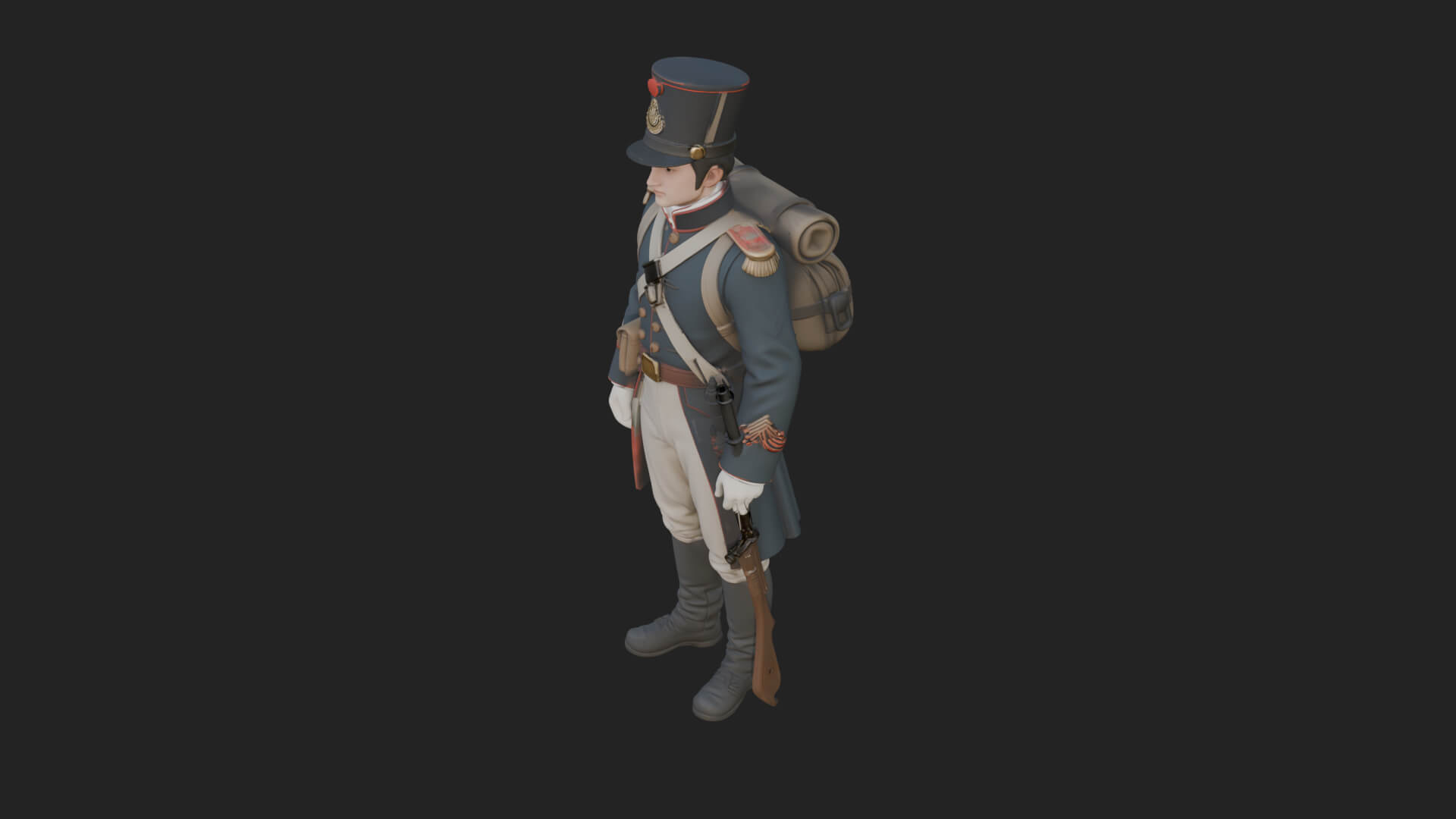 Napoleonic Officer Statue Design 10 3D Print Model 3D Model