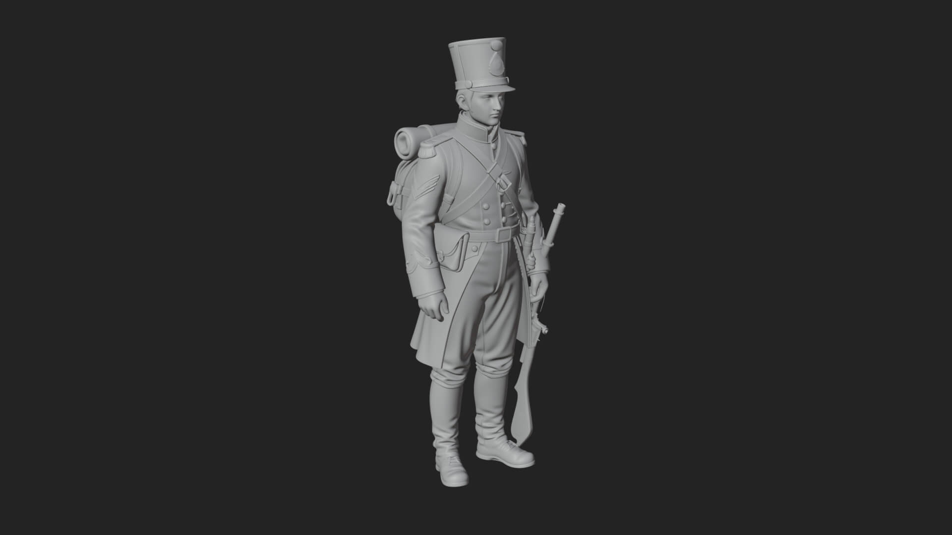 Napoleonic Officer Statue Design 10 3D Print Model 3D Model