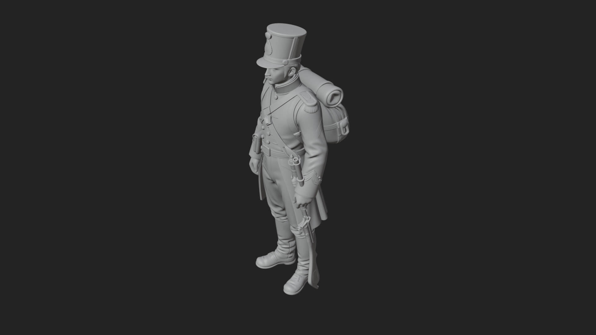 Napoleonic Officer Statue Design 10 3D Print Model 3D Model