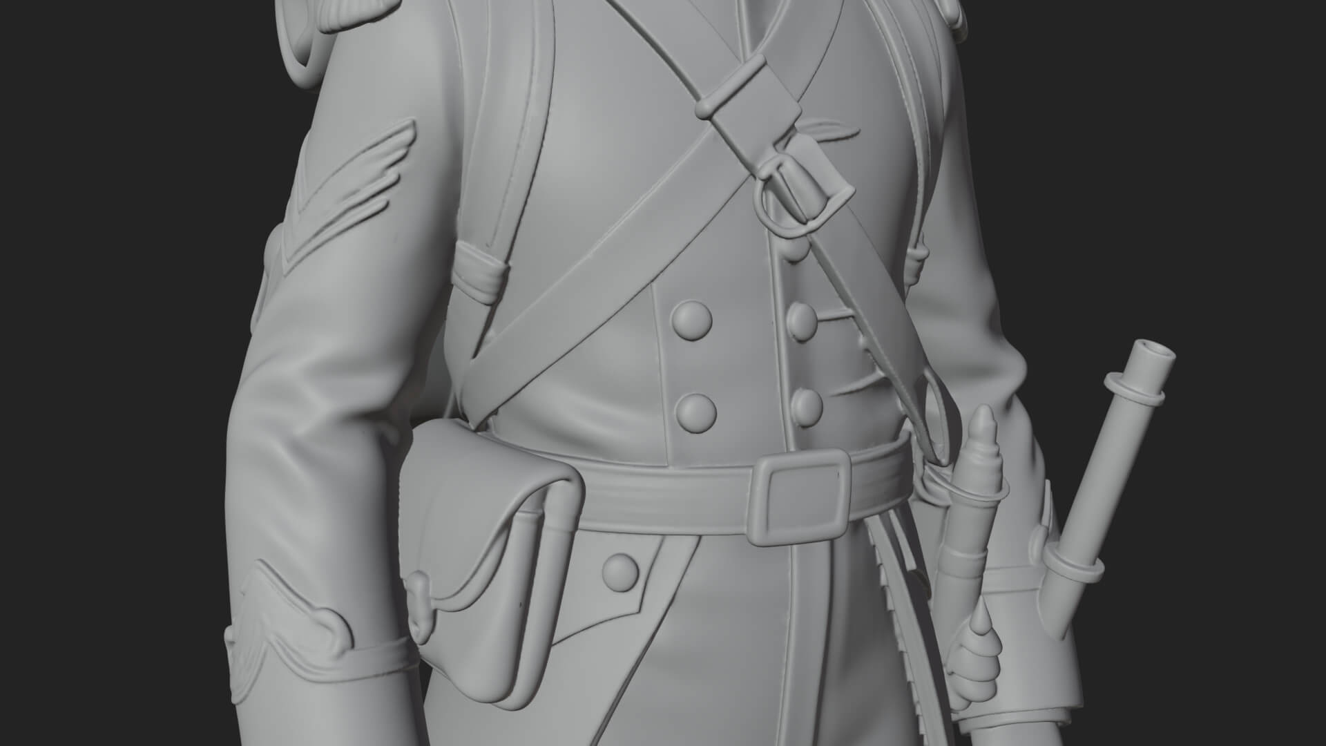 Napoleonic Officer Statue Design 10 3D Print Model 3D Model