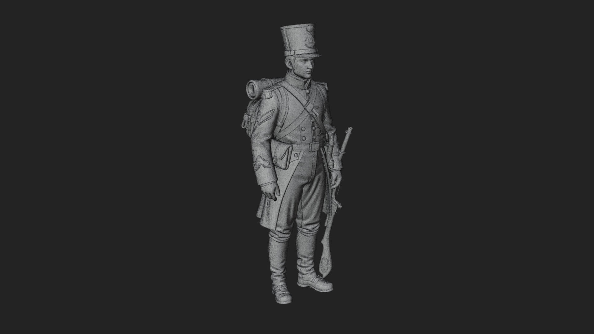 Napoleonic Officer Statue Design 10 3D Print Model 3D Model