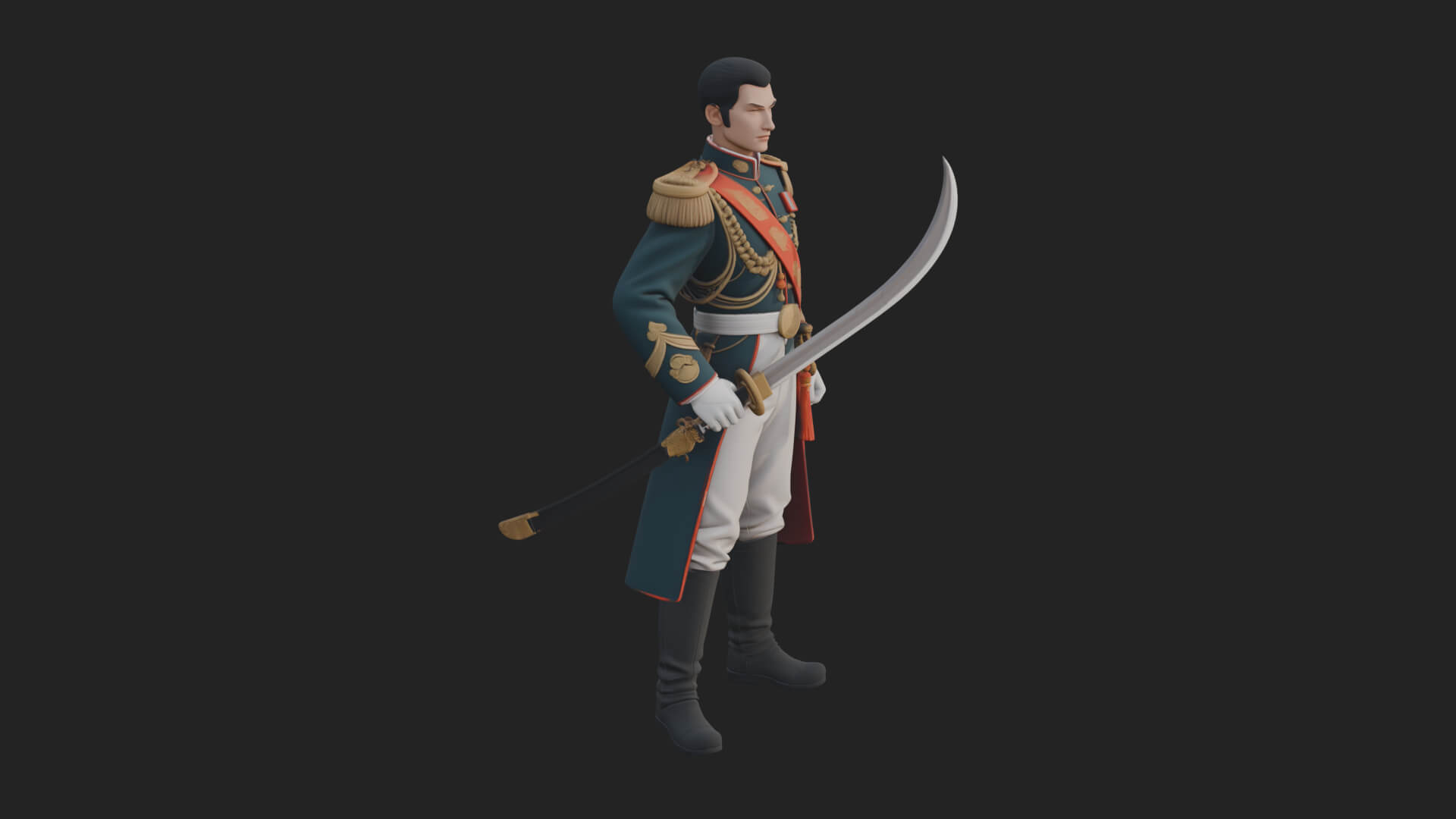 Napoleonic Officer Statue Design 11 3D Print Model 3D Model