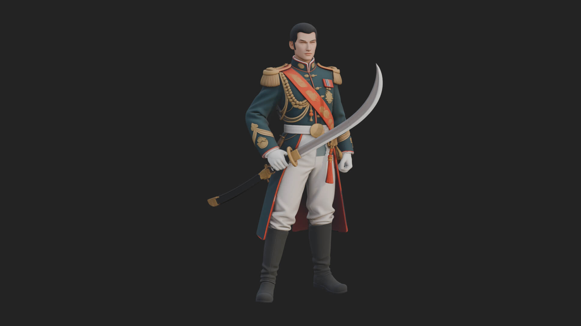 Napoleonic Officer Statue Design 11 3D Print Model 3D Model