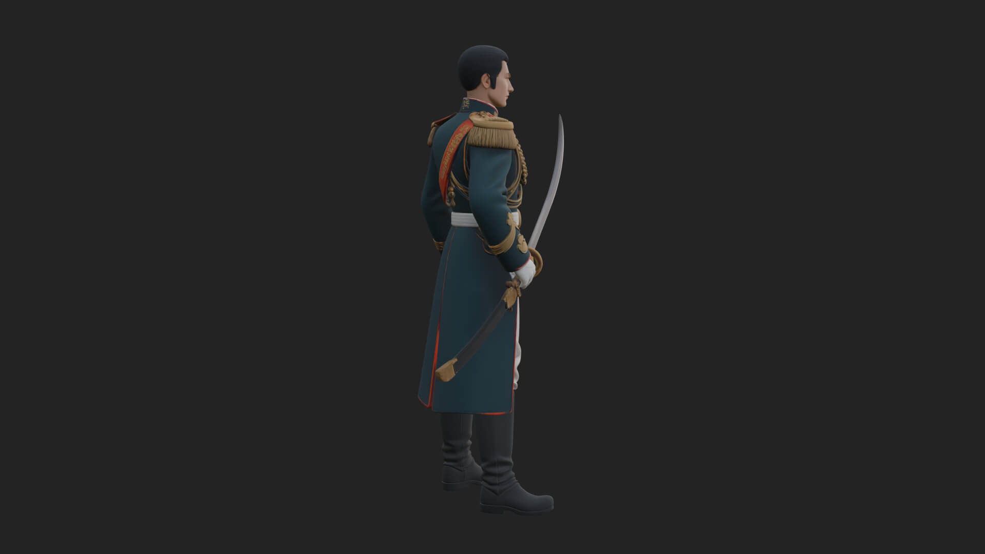 Napoleonic Officer Statue Design 11 3D Print Model 3D Model