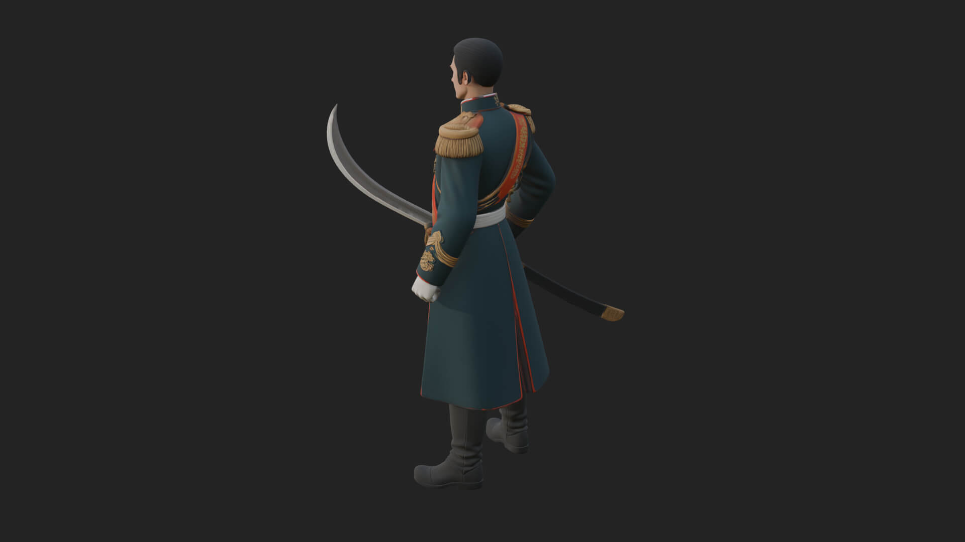 Napoleonic Officer Statue Design 11 3D Print Model 3D Model