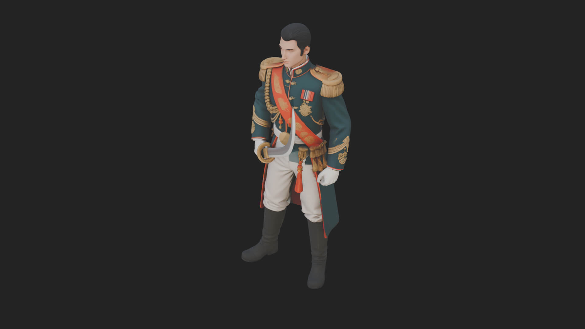 Napoleonic Officer Statue Design 11 3D Print Model 3D Model