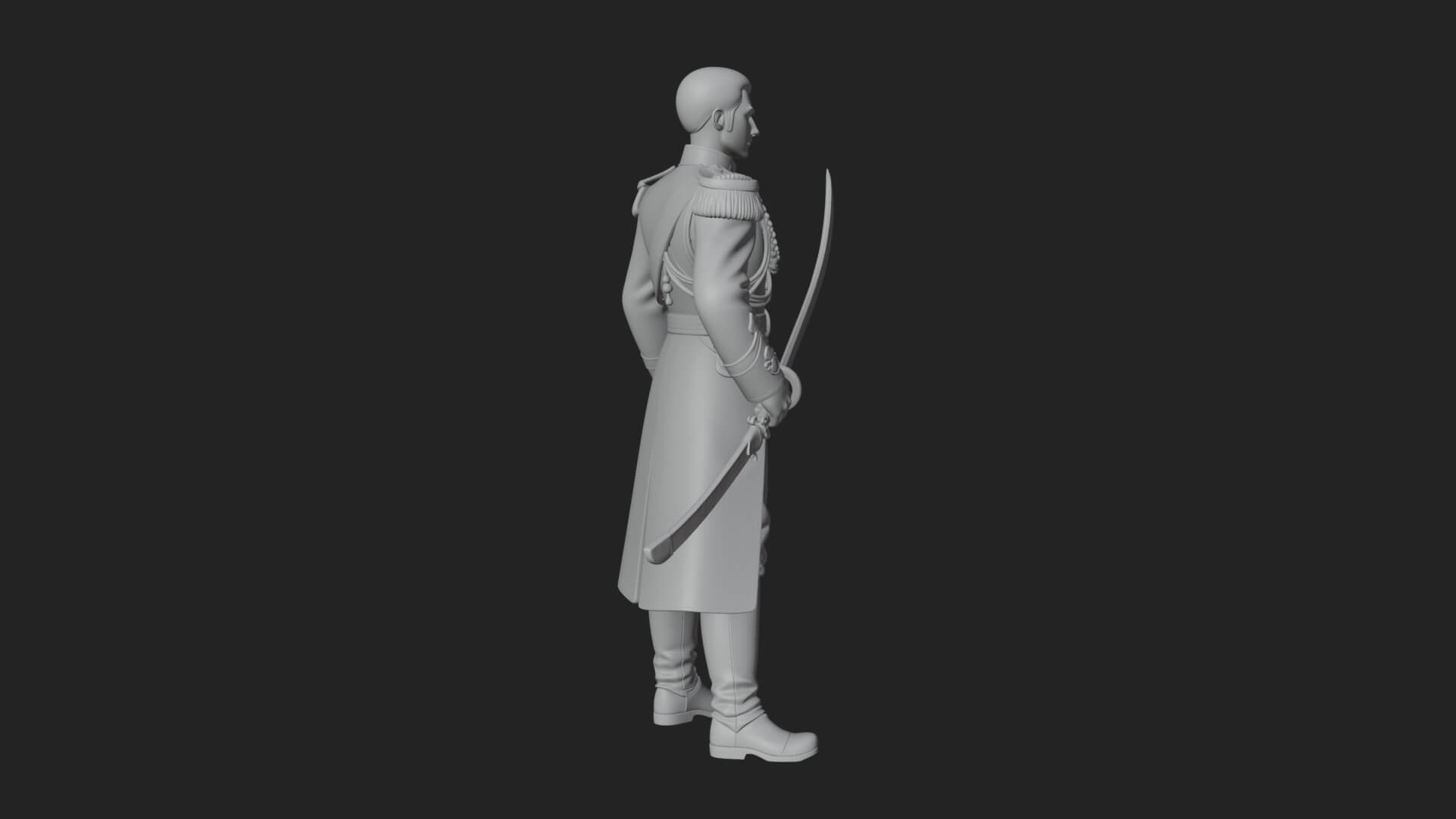 Napoleonic Officer Statue Design 11 3D Print Model 3D Model