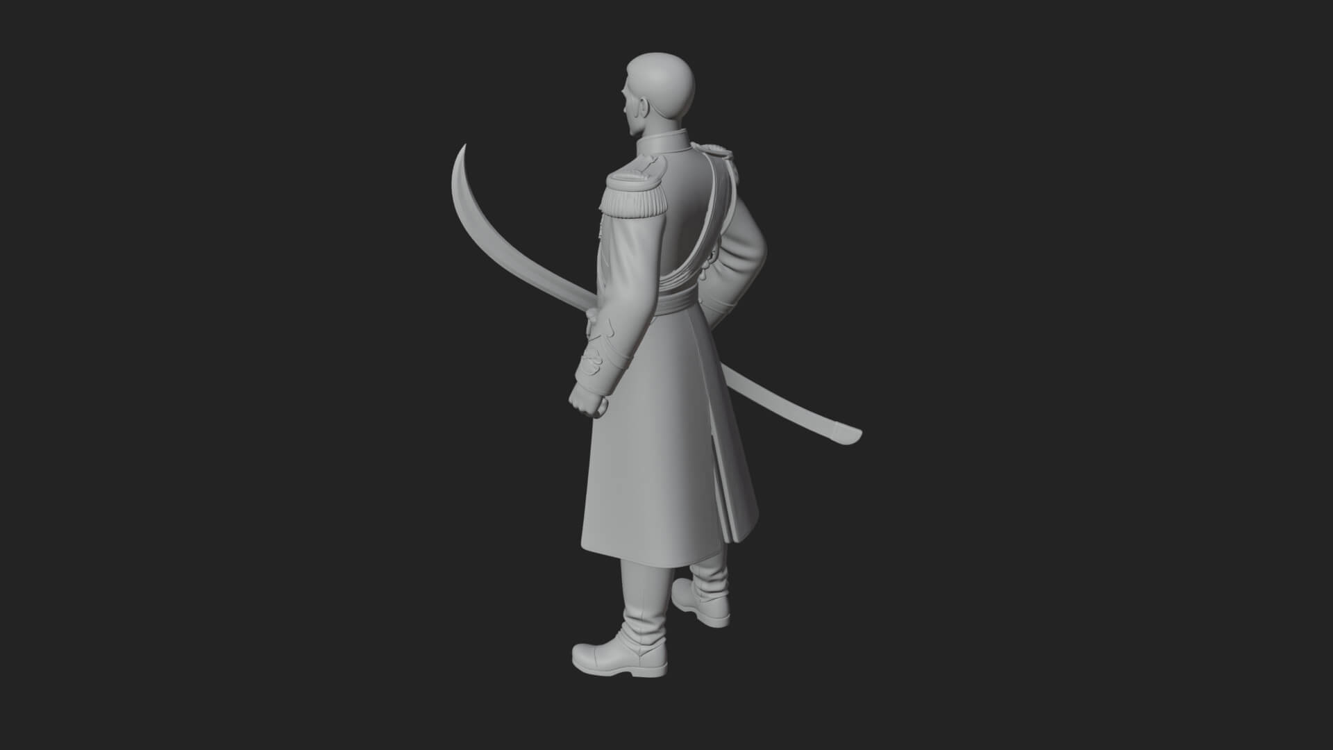Napoleonic Officer Statue Design 11 3D Print Model 3D Model