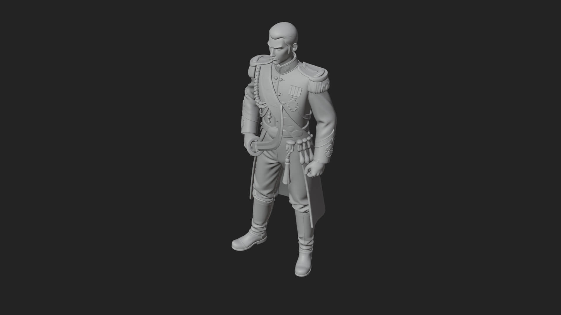 Napoleonic Officer Statue Design 11 3D Print Model 3D Model
