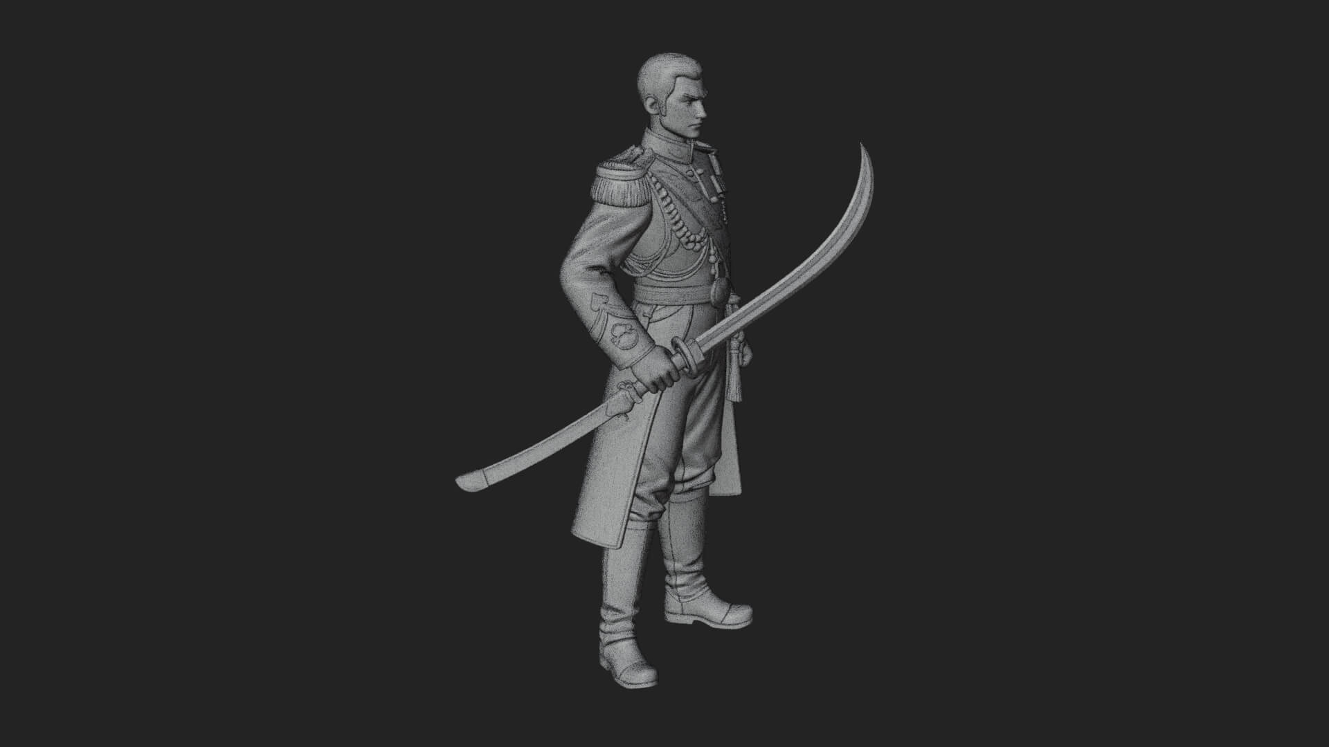 Napoleonic Officer Statue Design 11 3D Print Model 3D Model