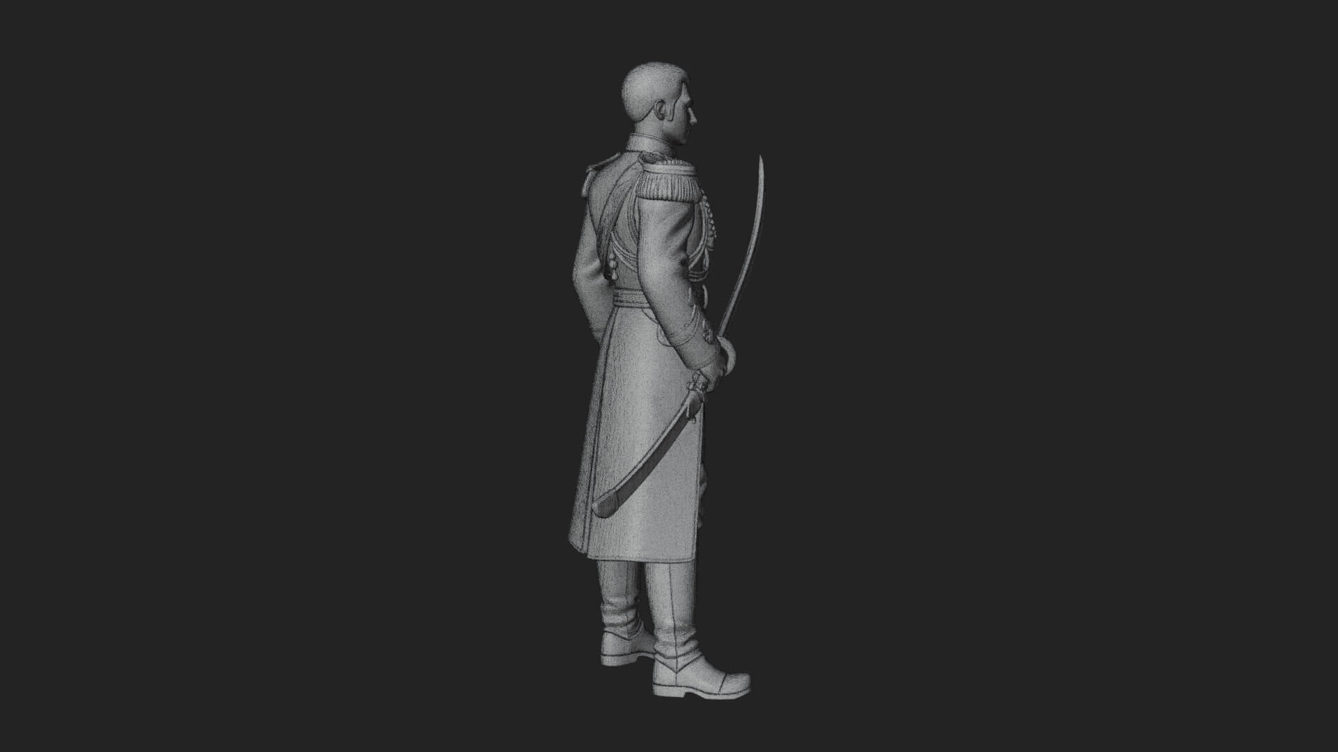 Napoleonic Officer Statue Design 11 3D Print Model 3D Model