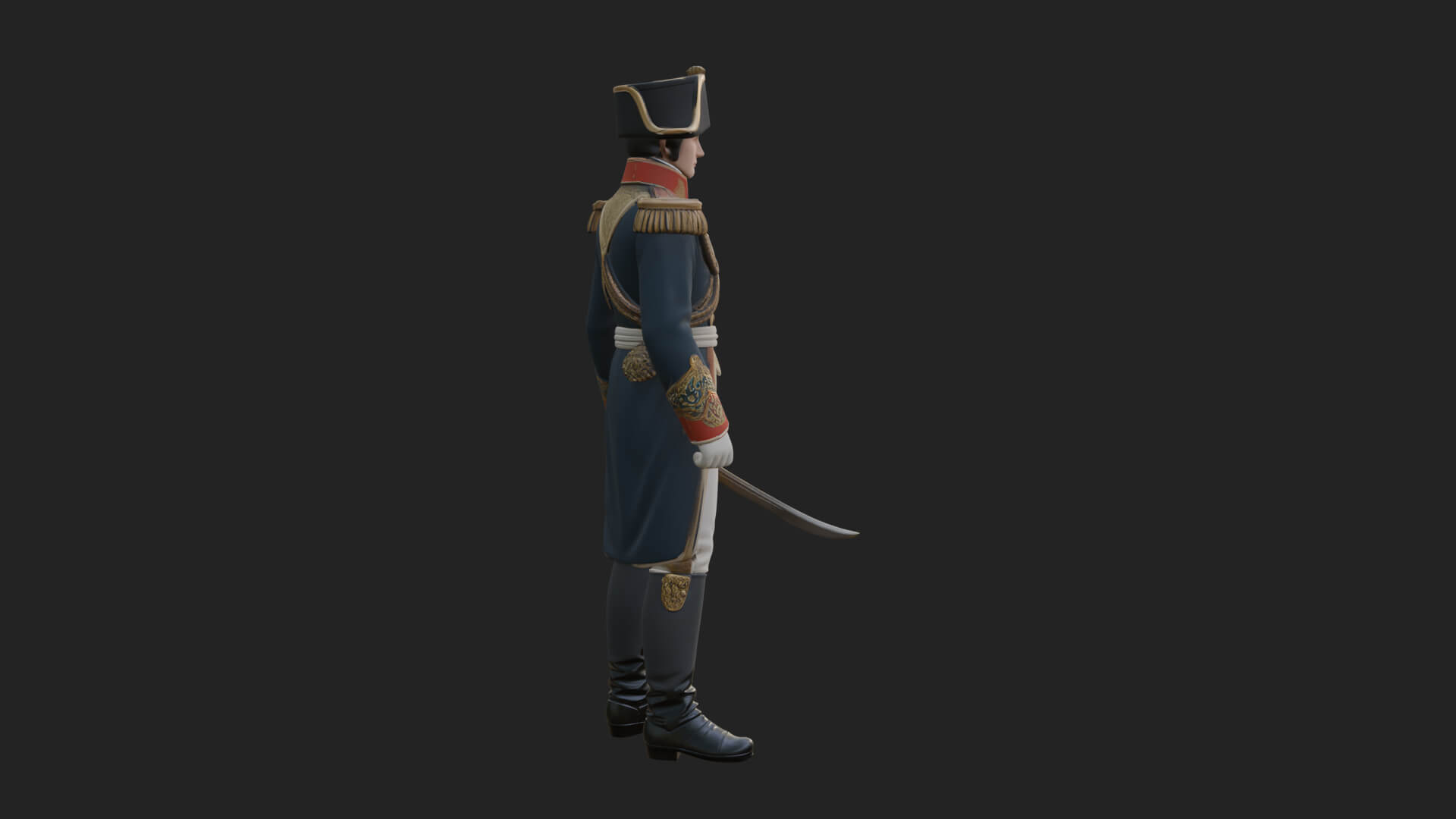 Napoleonic Officer Statue Design 12 3D Print Model 3D Model