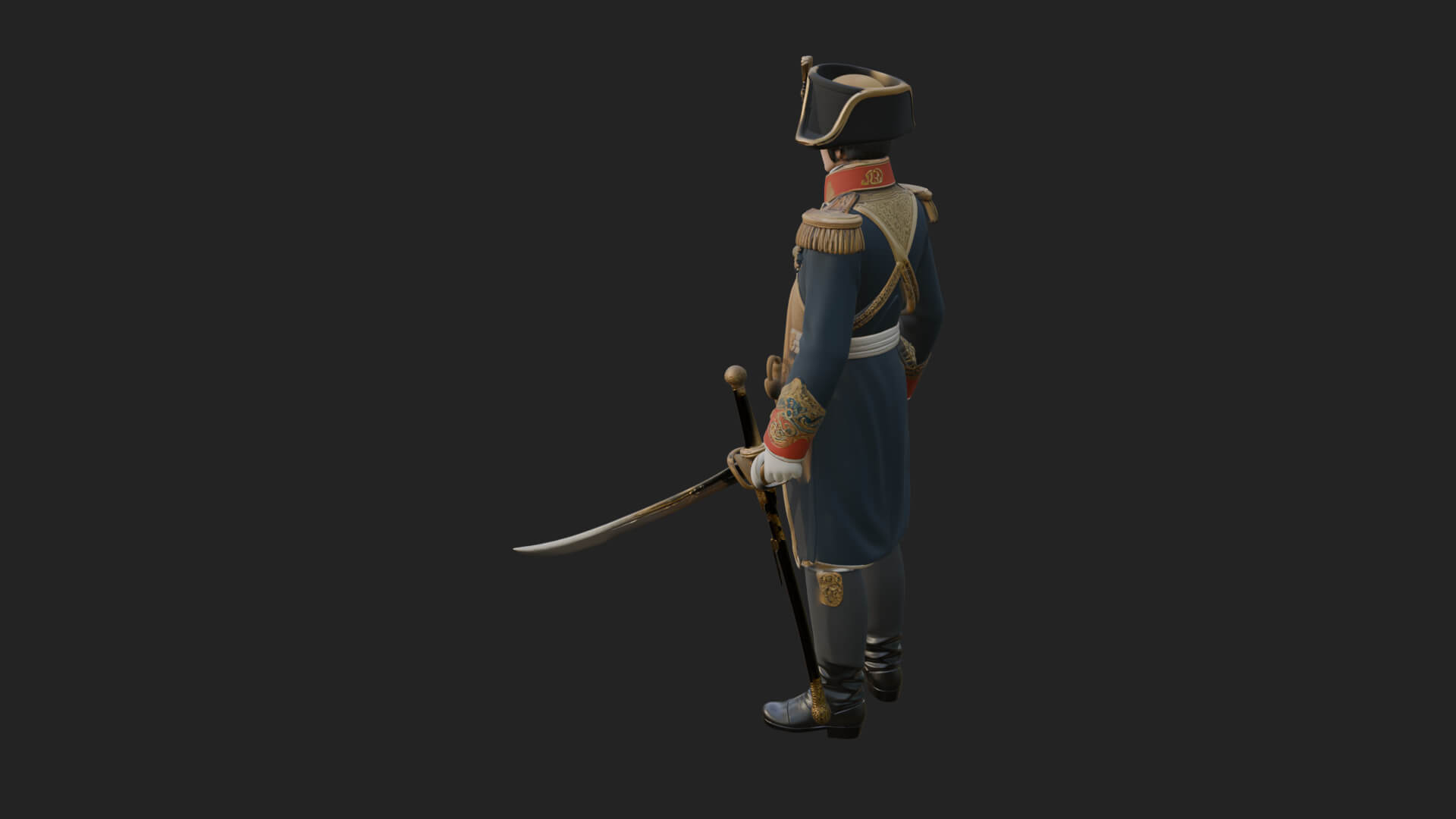 Napoleonic Officer Statue Design 12 3D Print Model 3D Model