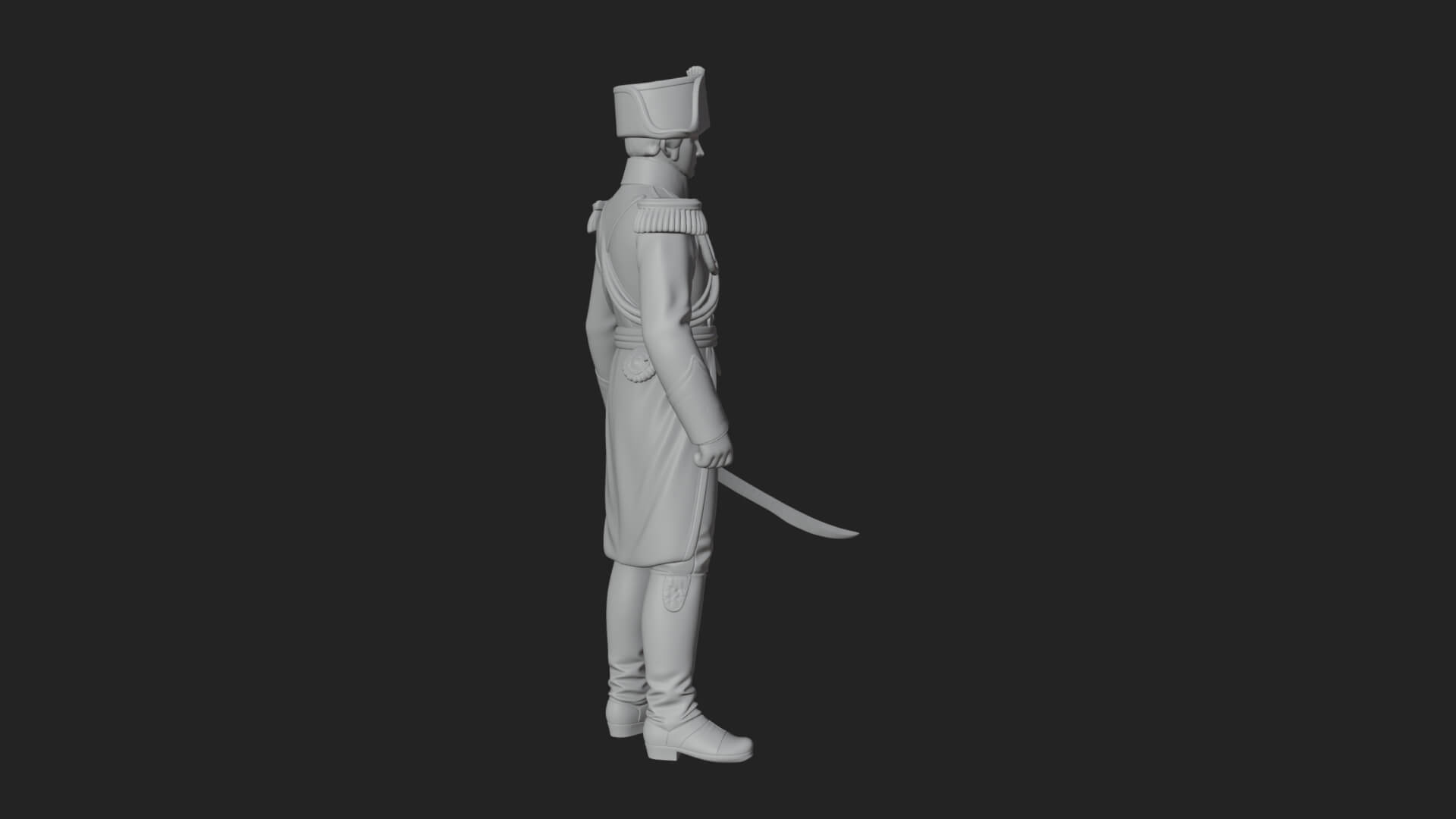 Napoleonic Officer Statue Design 12 3D Print Model 3D Model