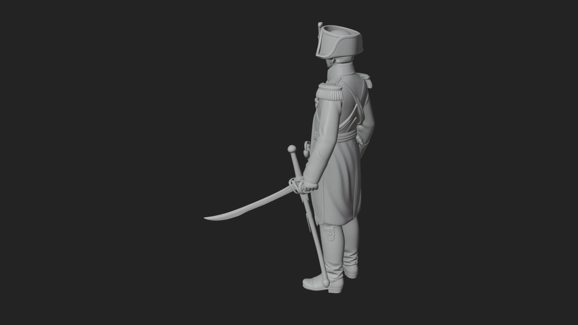 Napoleonic Officer Statue Design 12 3D Print Model 3D Model