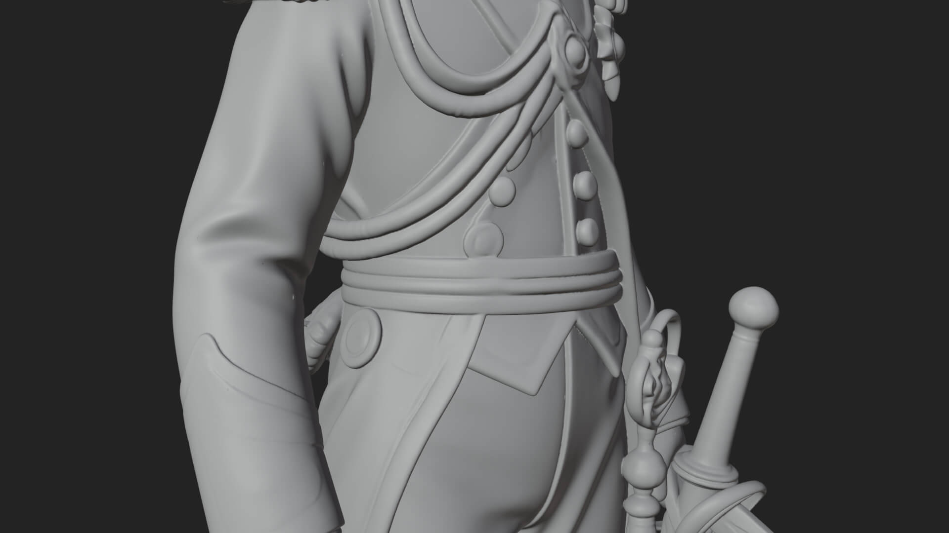 Napoleonic Officer Statue Design 12 3D Print Model 3D Model