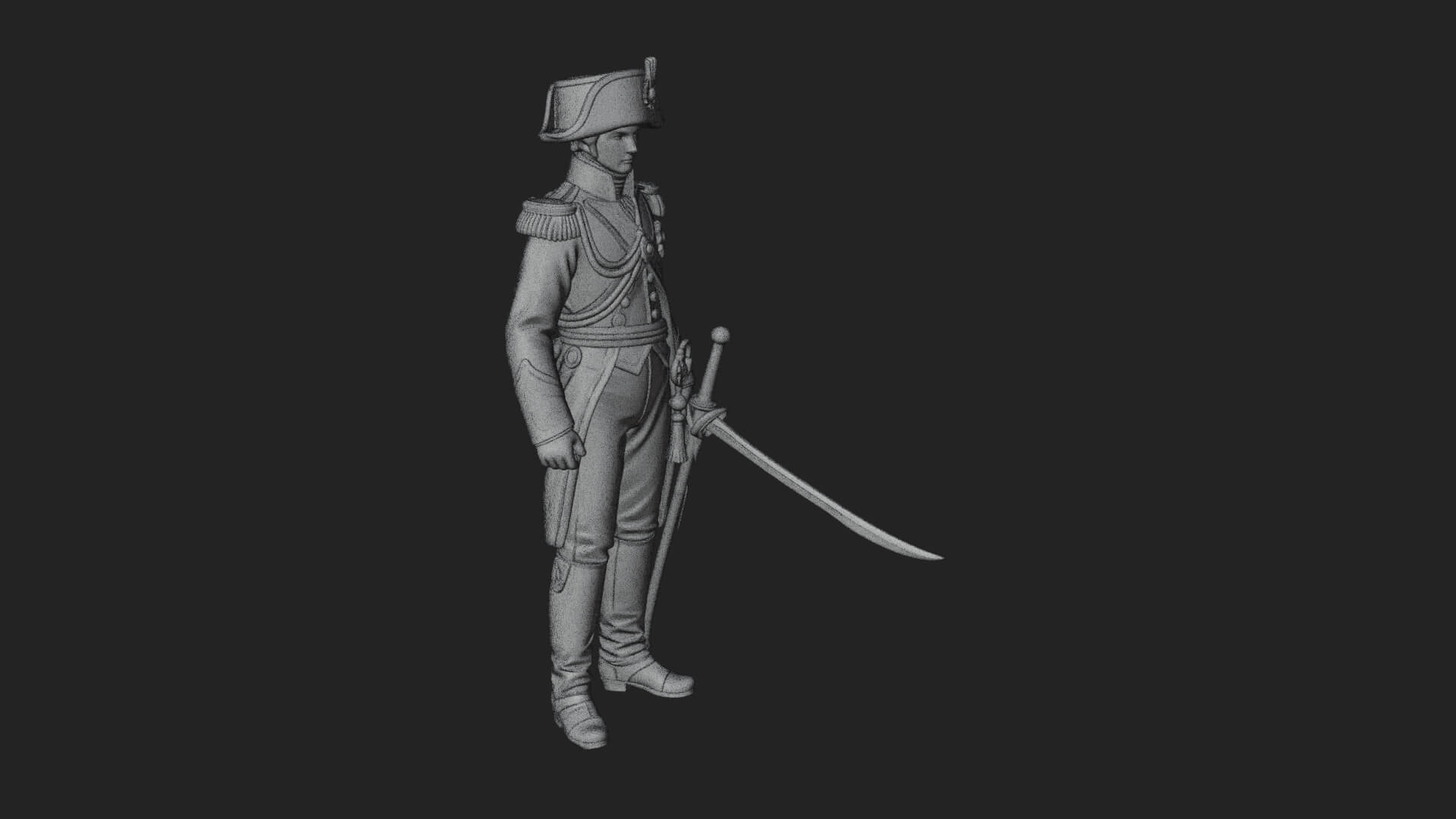 Napoleonic Officer Statue Design 12 3D Print Model 3D Model
