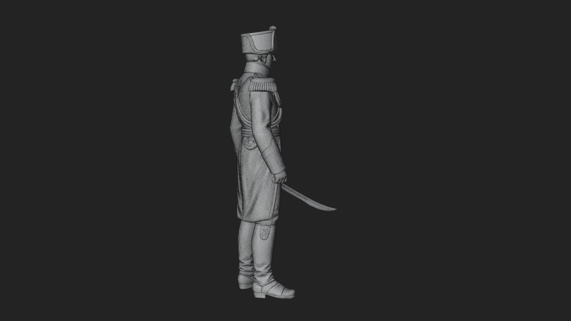 Napoleonic Officer Statue Design 12 3D Print Model 3D Model