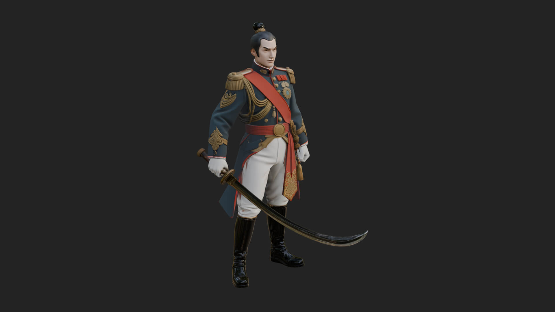 Napoleonic Officer Statue Design 13 3D Print Model 3D Model