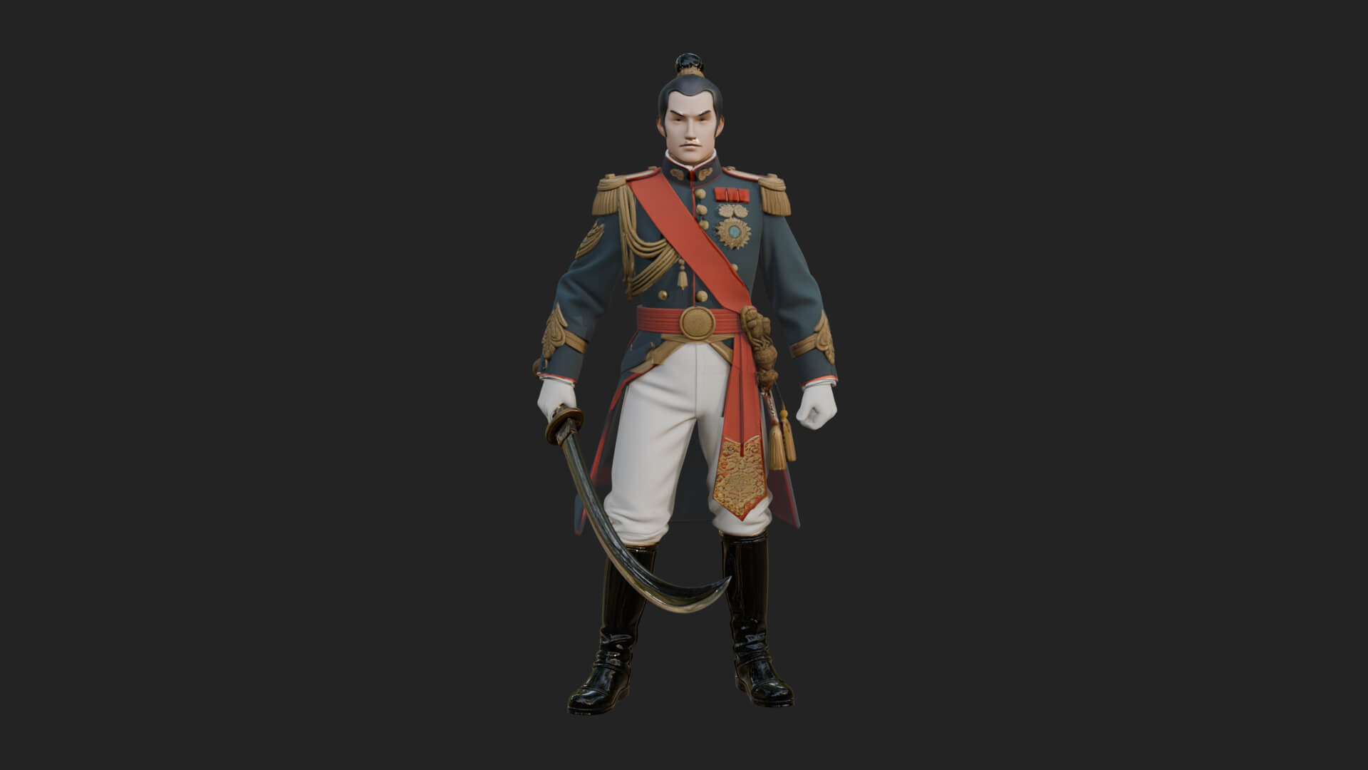 Napoleonic Officer Statue Design 13 3D Print Model 3D Model