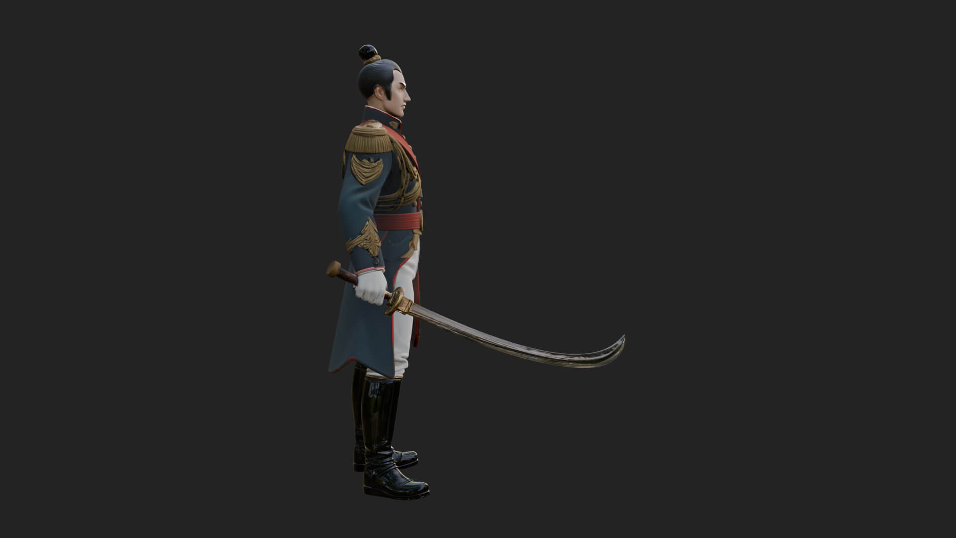 Napoleonic Officer Statue Design 13 3D Print Model 3D Model
