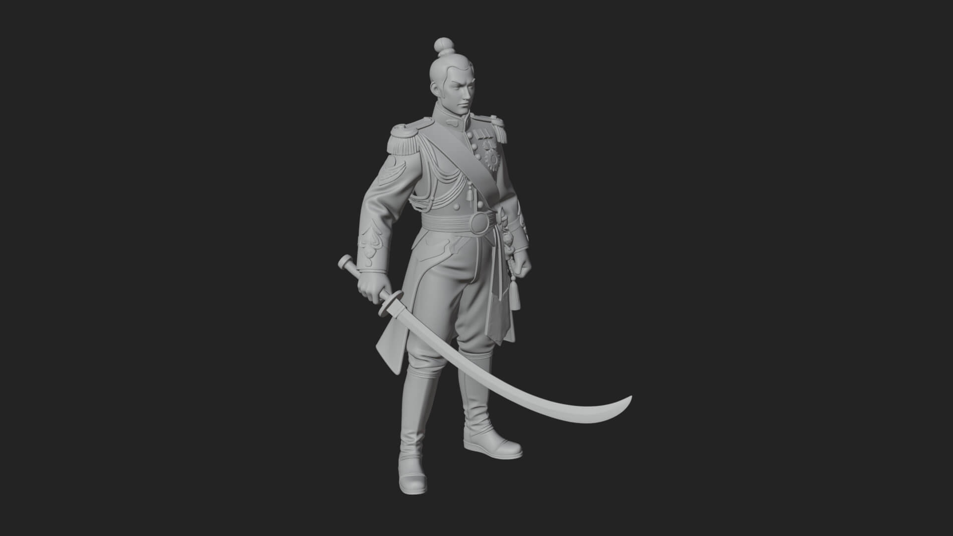 Napoleonic Officer Statue Design 13 3D Print Model 3D Model