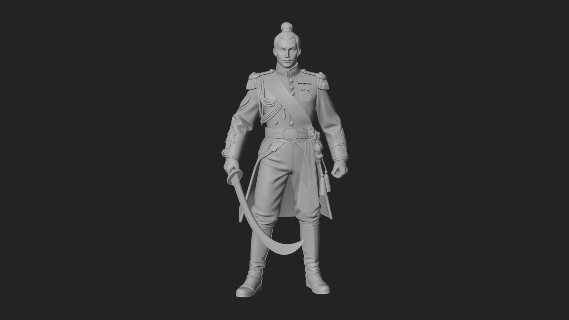 Napoleonic Officer Statue Design 13 3D Print Model 3D Model