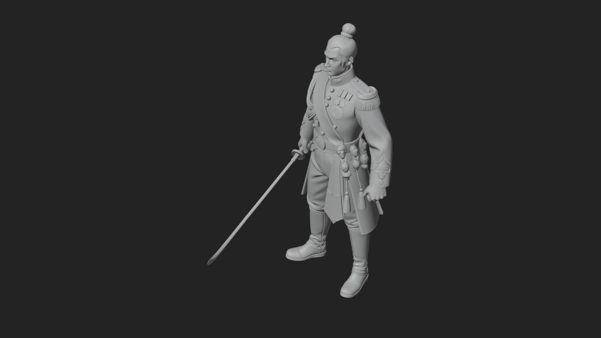 Napoleonic Officer Statue Design 13 3D Print Model 3D Model