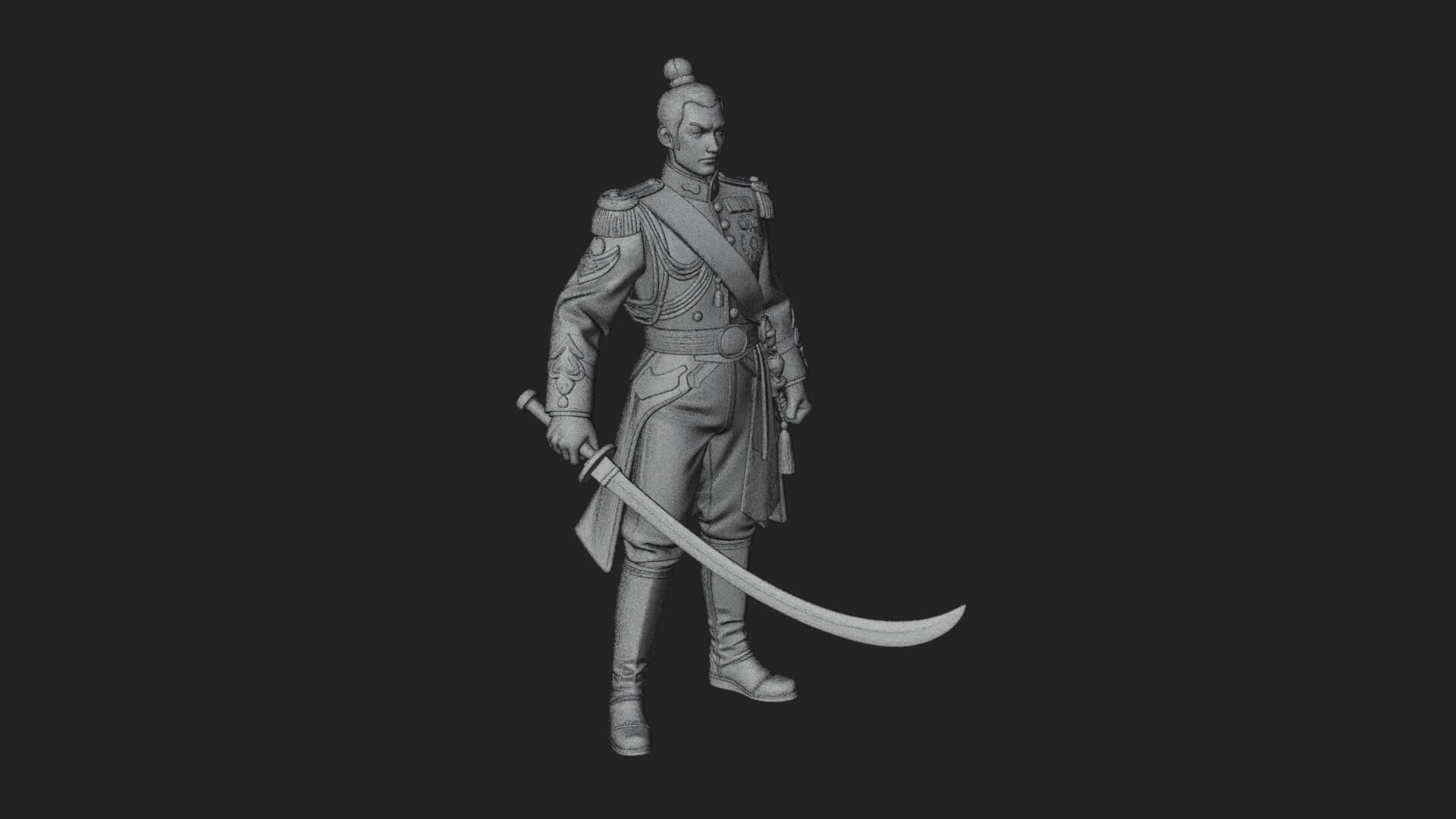 Napoleonic Officer Statue Design 13 3D Print Model 3D Model