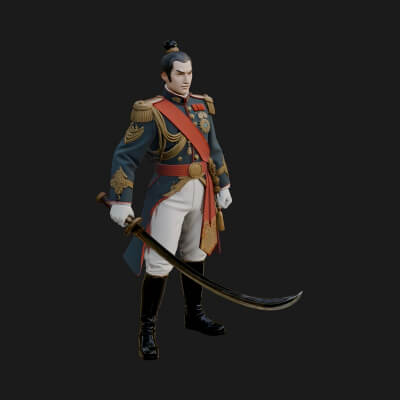 Napoleonic Officer Statue Design 13 3D Print Model