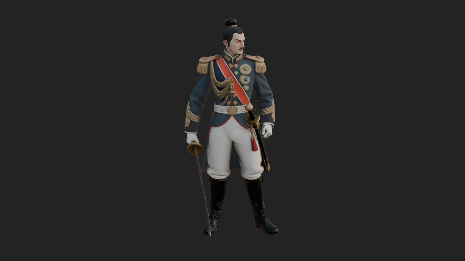 Napoleonic Officer Statue Design 14 3D Print Model 3D Model