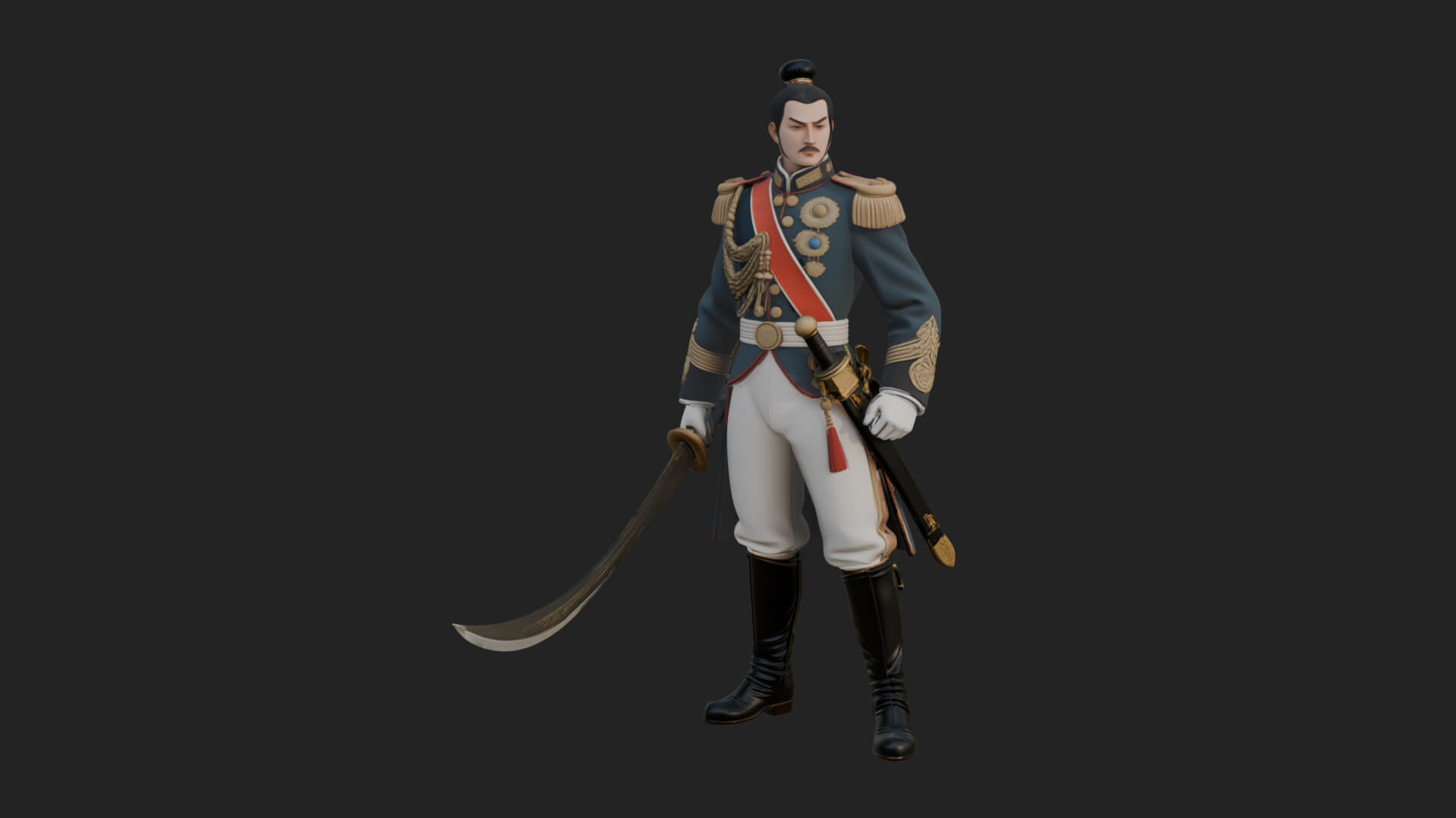 Napoleonic Officer Statue Design 14 3D Print Model 3D Model