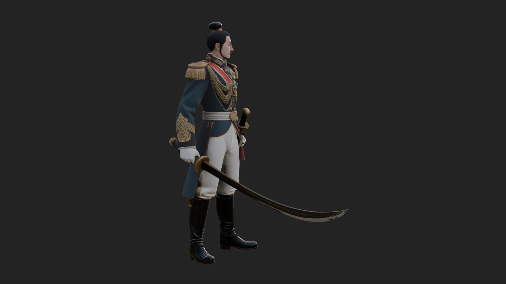 Napoleonic Officer Statue Design 14 3D Print Model 3D Model