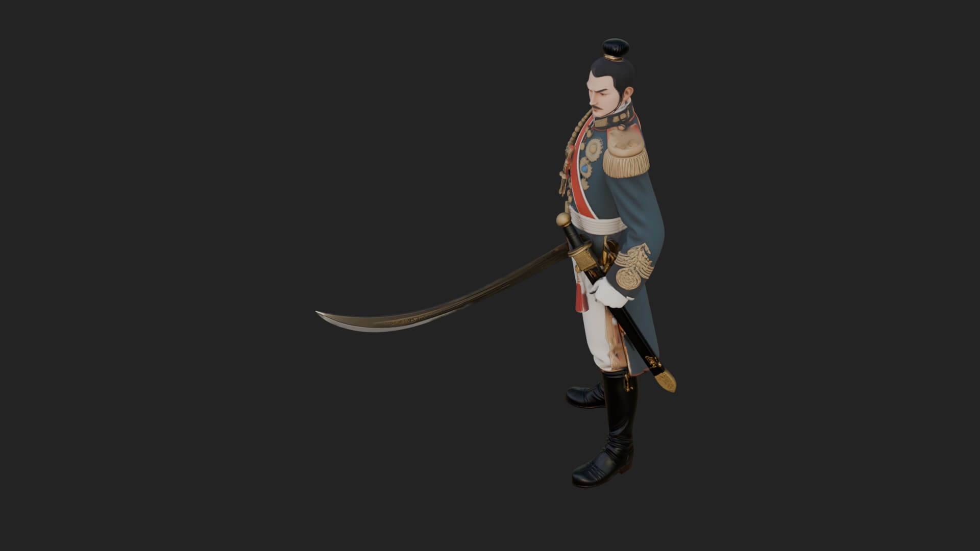 Napoleonic Officer Statue Design 14 3D Print Model 3D Model