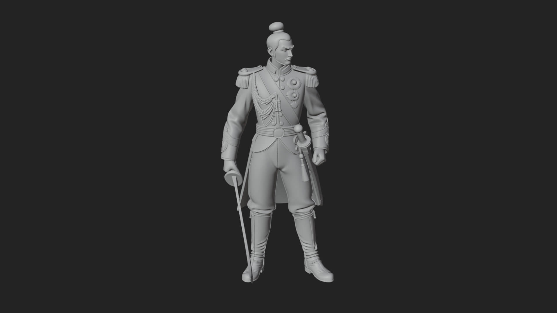 Napoleonic Officer Statue Design 14 3D Print Model 3D Model