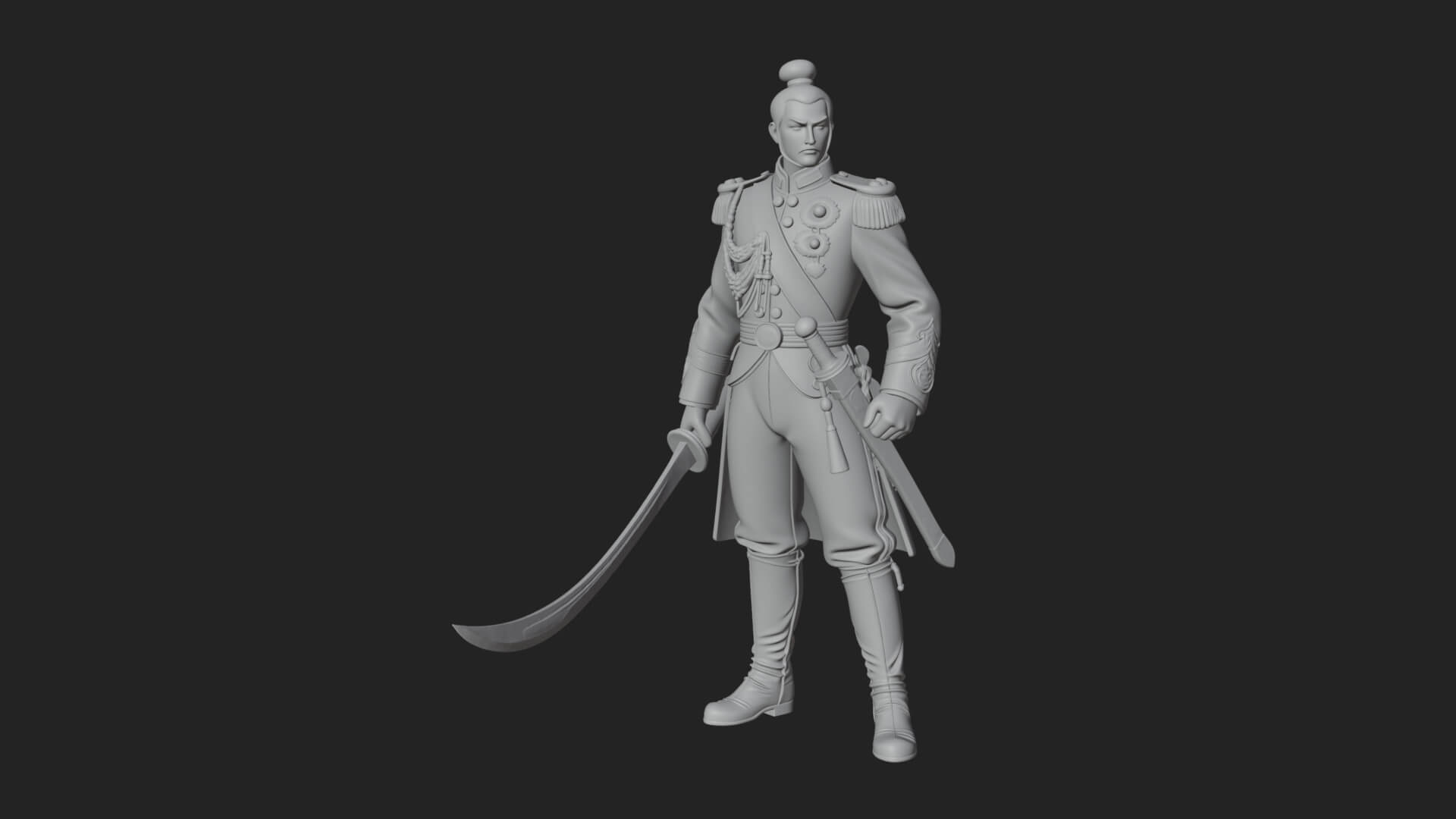 Napoleonic Officer Statue Design 14 3D Print Model 3D Model
