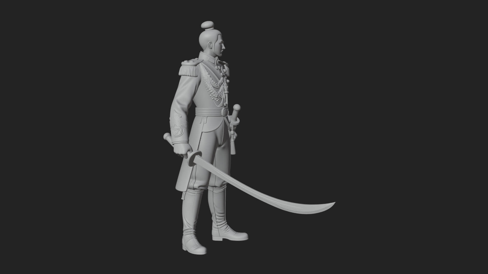 Napoleonic Officer Statue Design 14 3D Print Model 3D Model