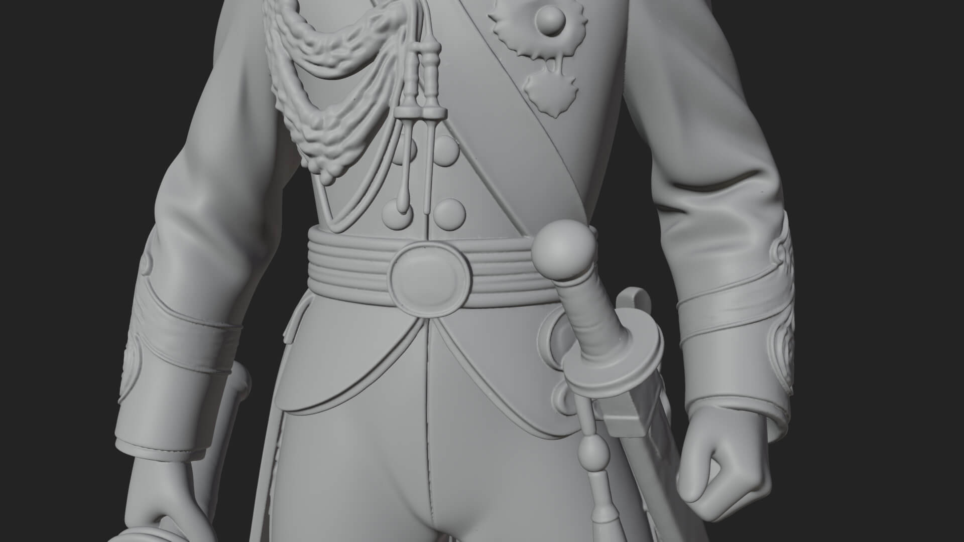Napoleonic Officer Statue Design 14 3D Print Model 3D Model